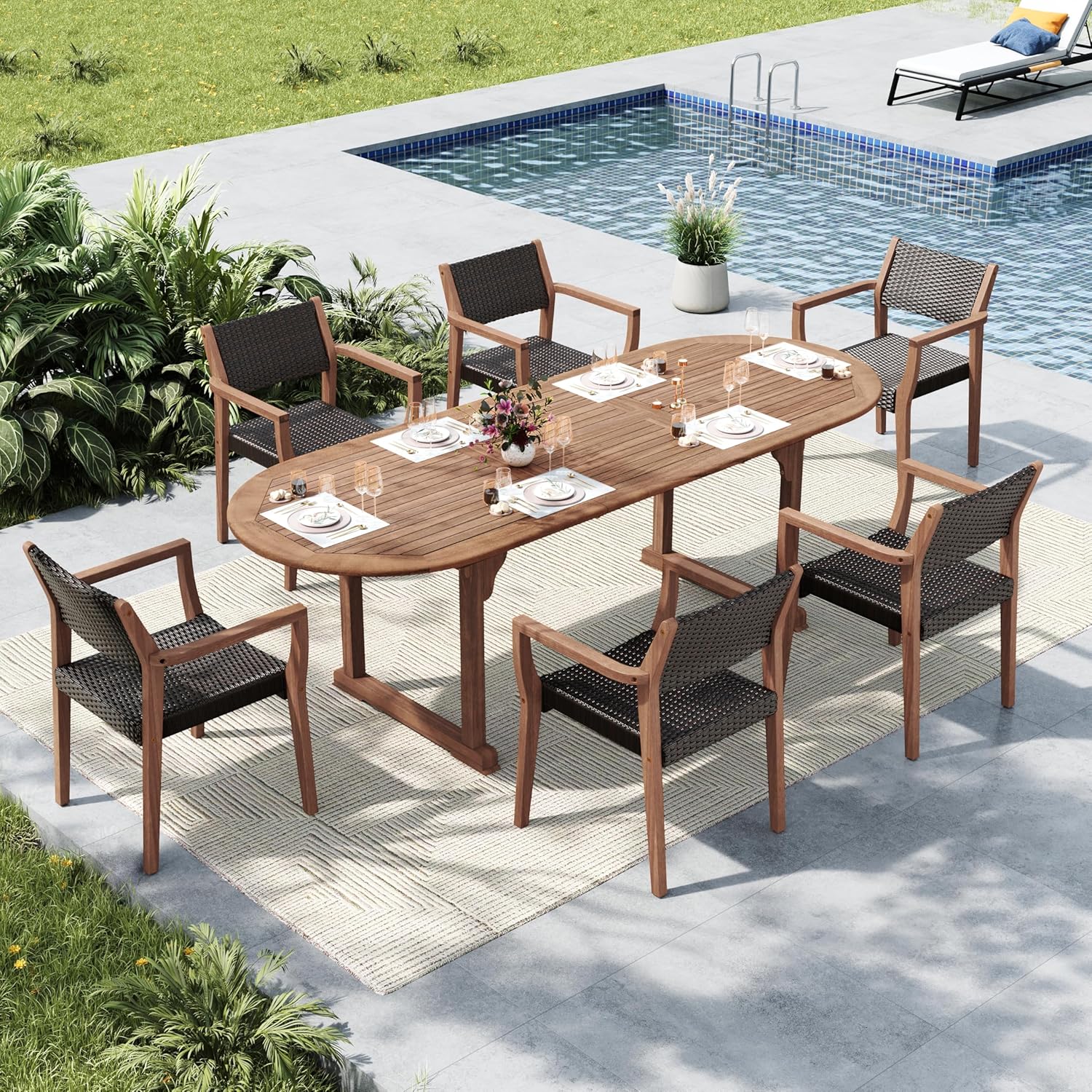 MFSTUDIO 7-Piece Expandable Patio Dining Set review