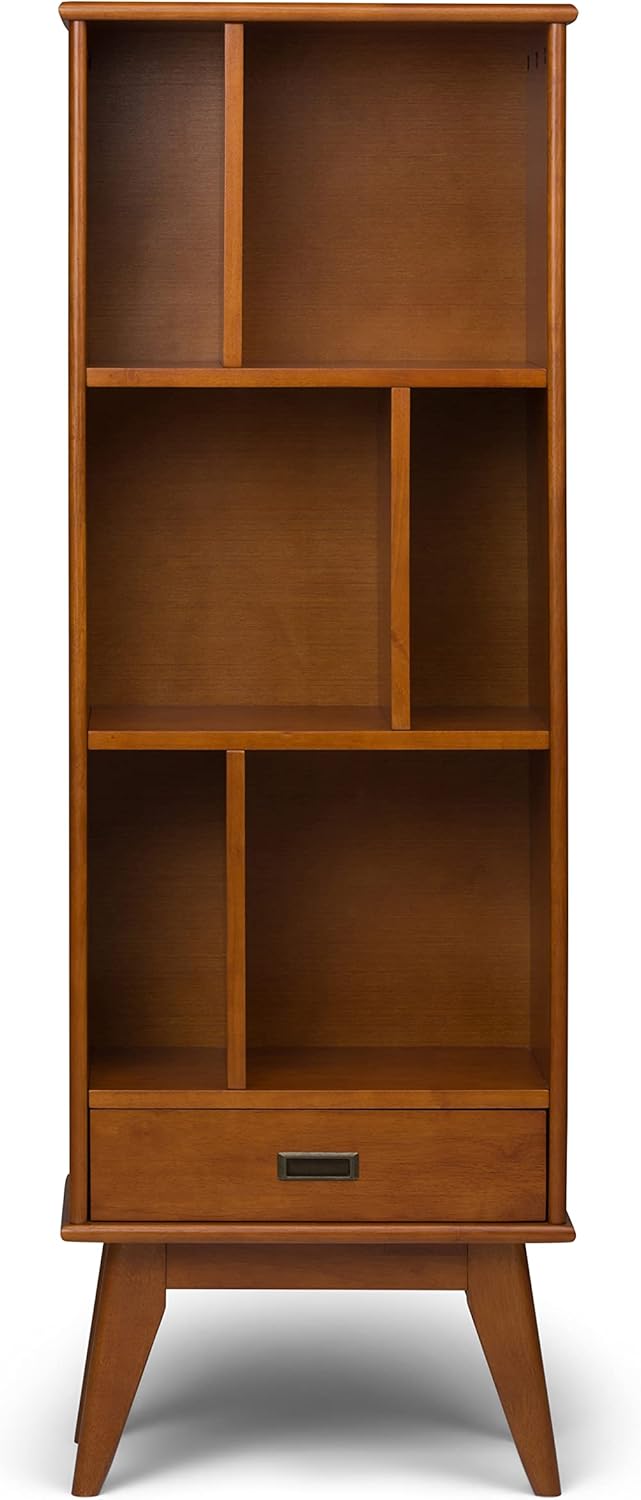 SIMPLIHOME Draper Bookcase – 64-inch Teak Brown review
