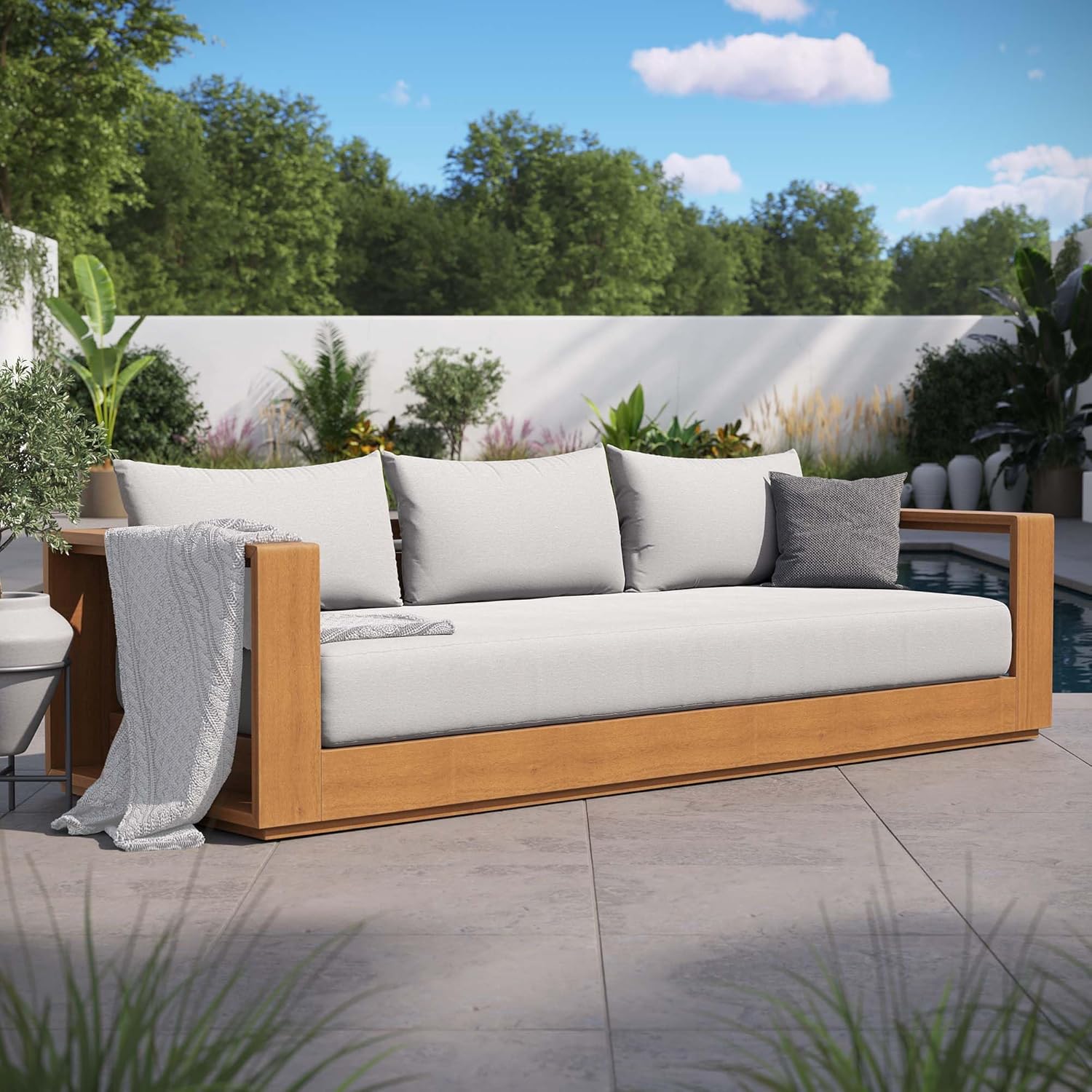 Modway Tahoe Acacia Wood Outdoor Sofa review