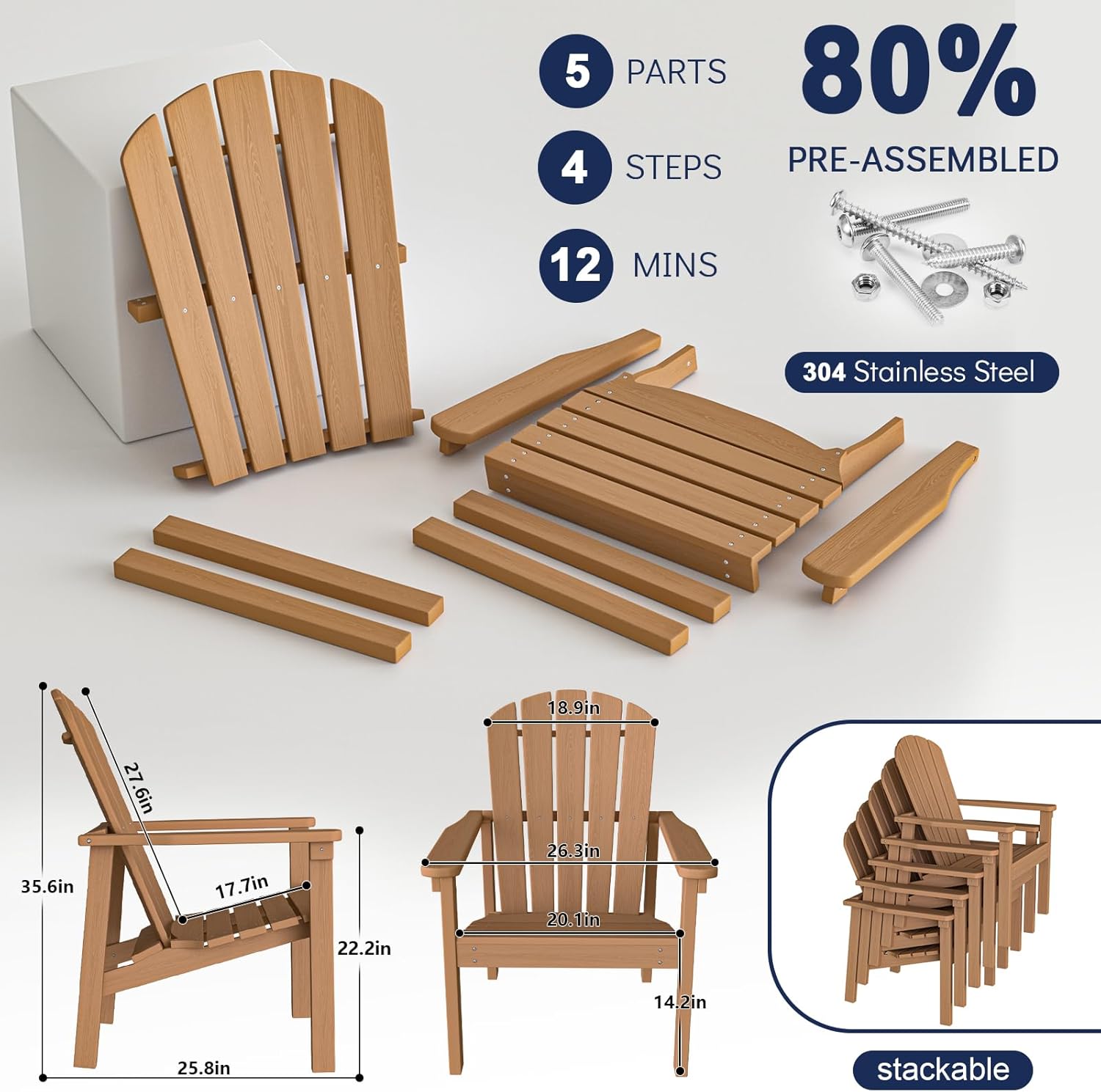 nevilywood Compact Stackable Adirondack Chairs review