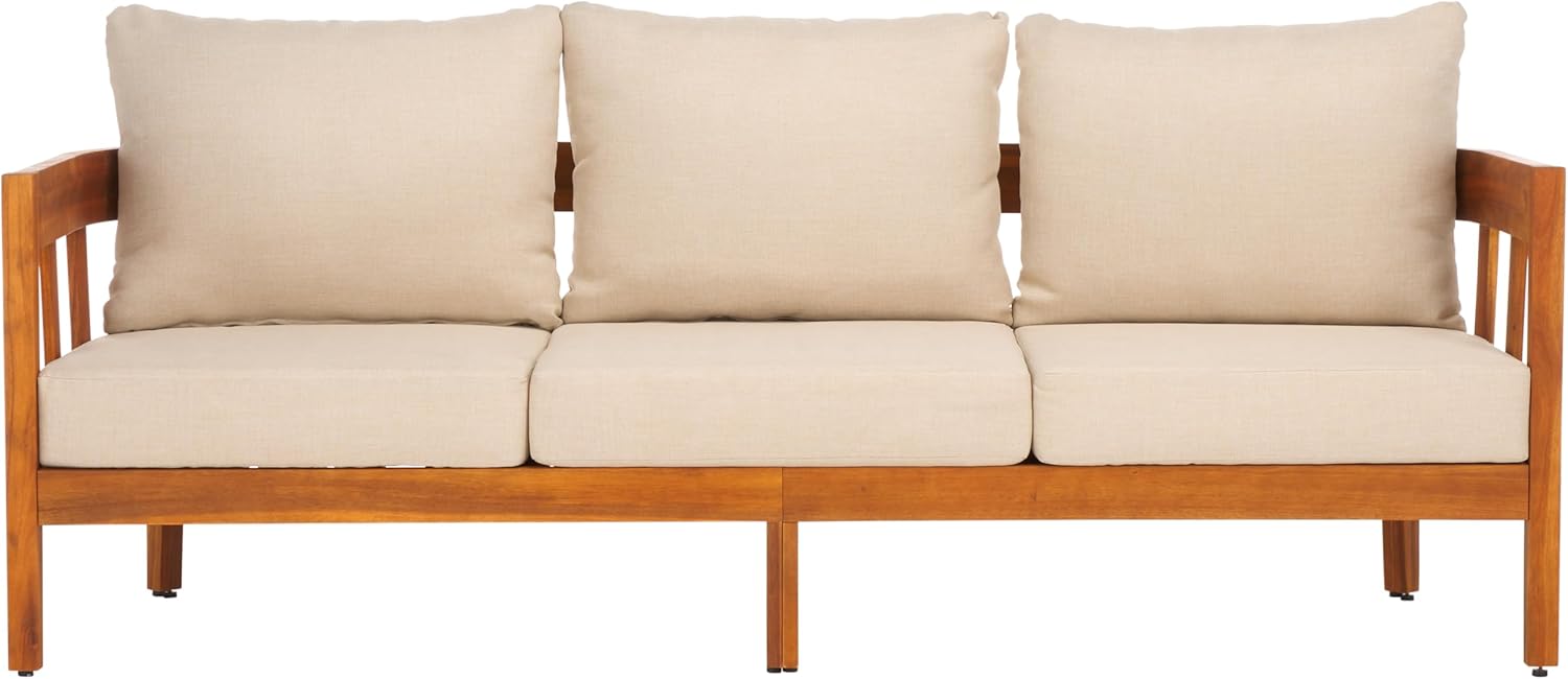 SAFAVIEH Owen Natural Teak 3-Seater Sofa review