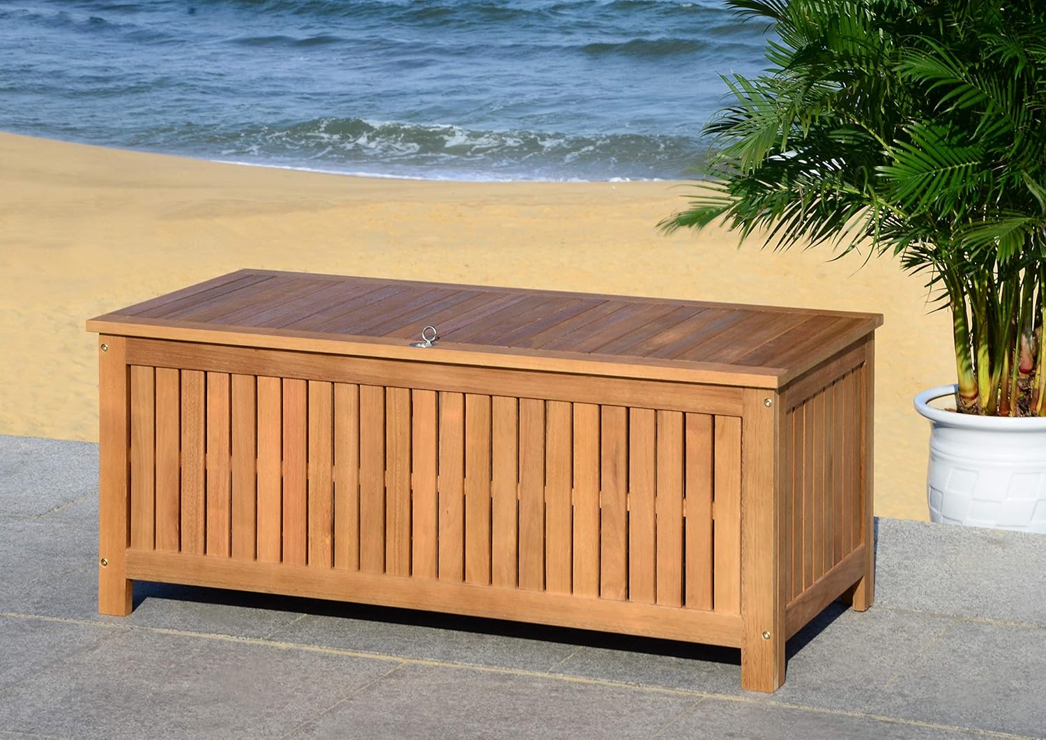 Safavieh PAT7037A Abri Teak 47.63\” Cushion Deck Box review