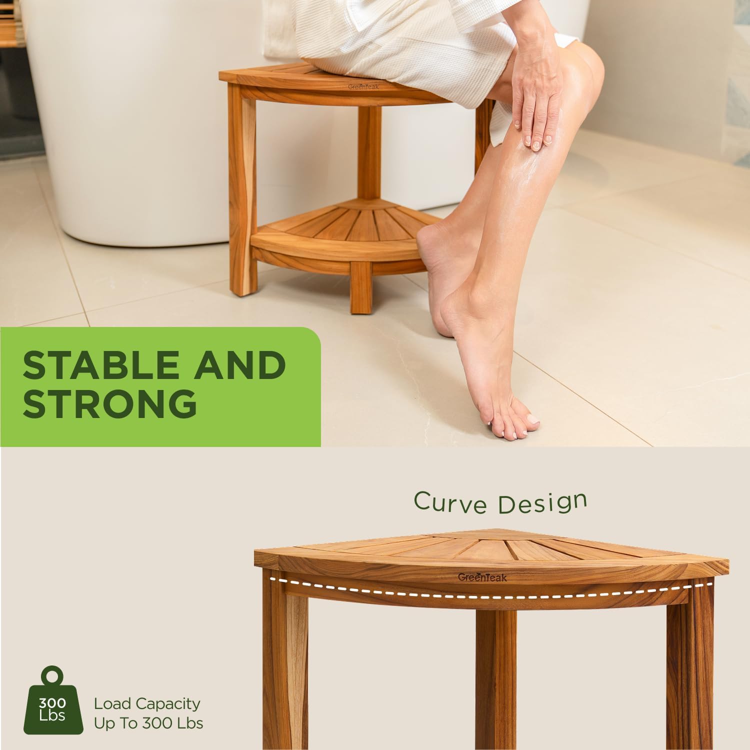 Shower Bench Waterproof Teak Shower Stool review