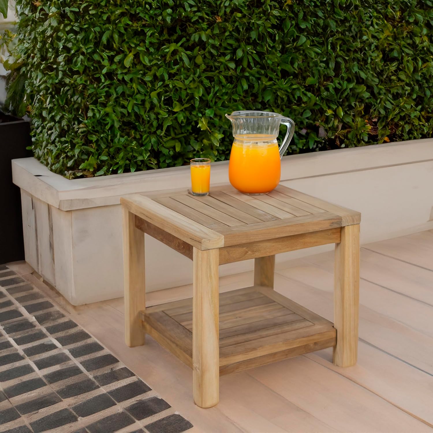 Teak Wood Side Table with Storage review