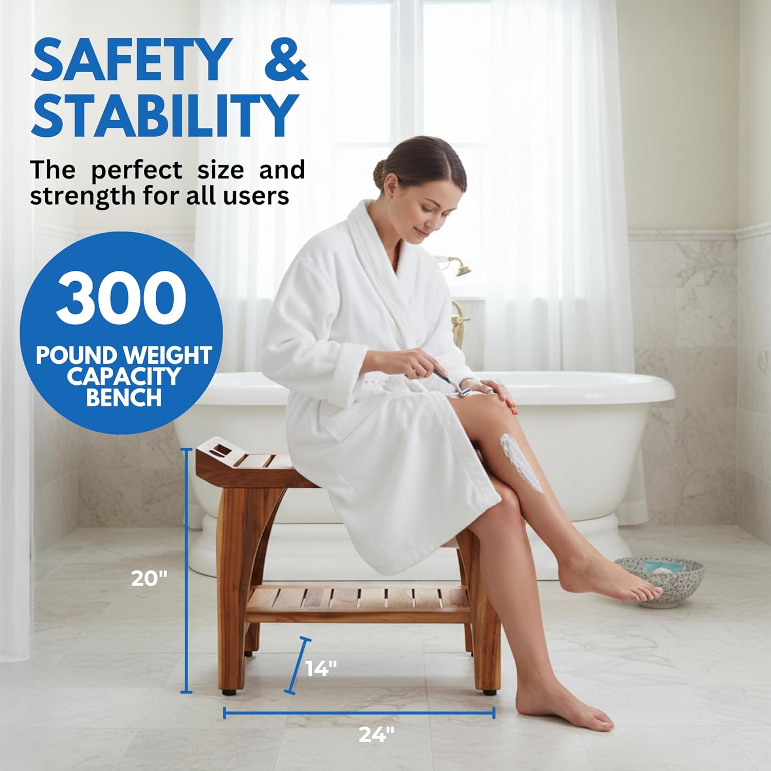 EcoDecors 24 Inch Tranquility Teak Shower Bench review
