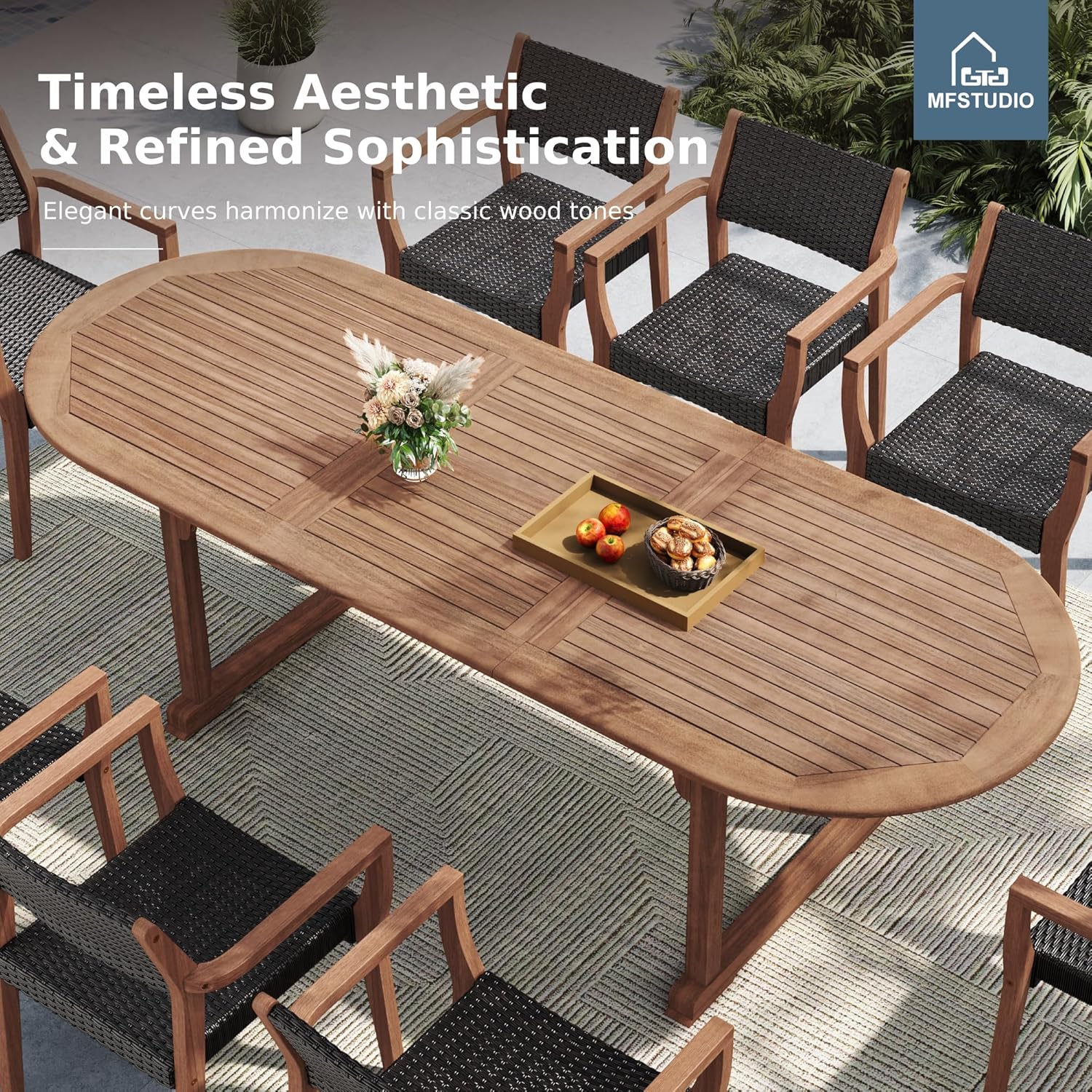 MFSTUDIO Teak Outdoor Dining Set for 8 review