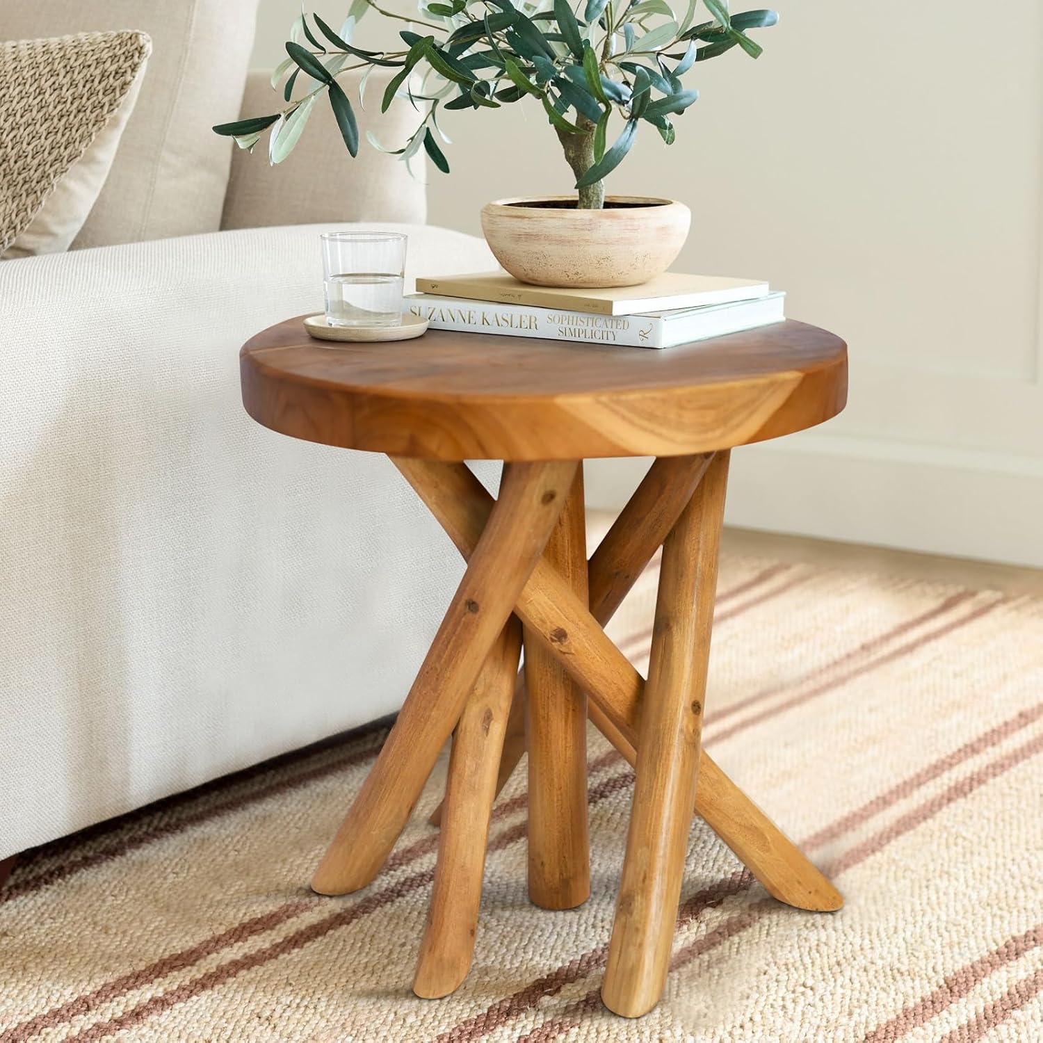 8″ Round Wood Plant Stand review