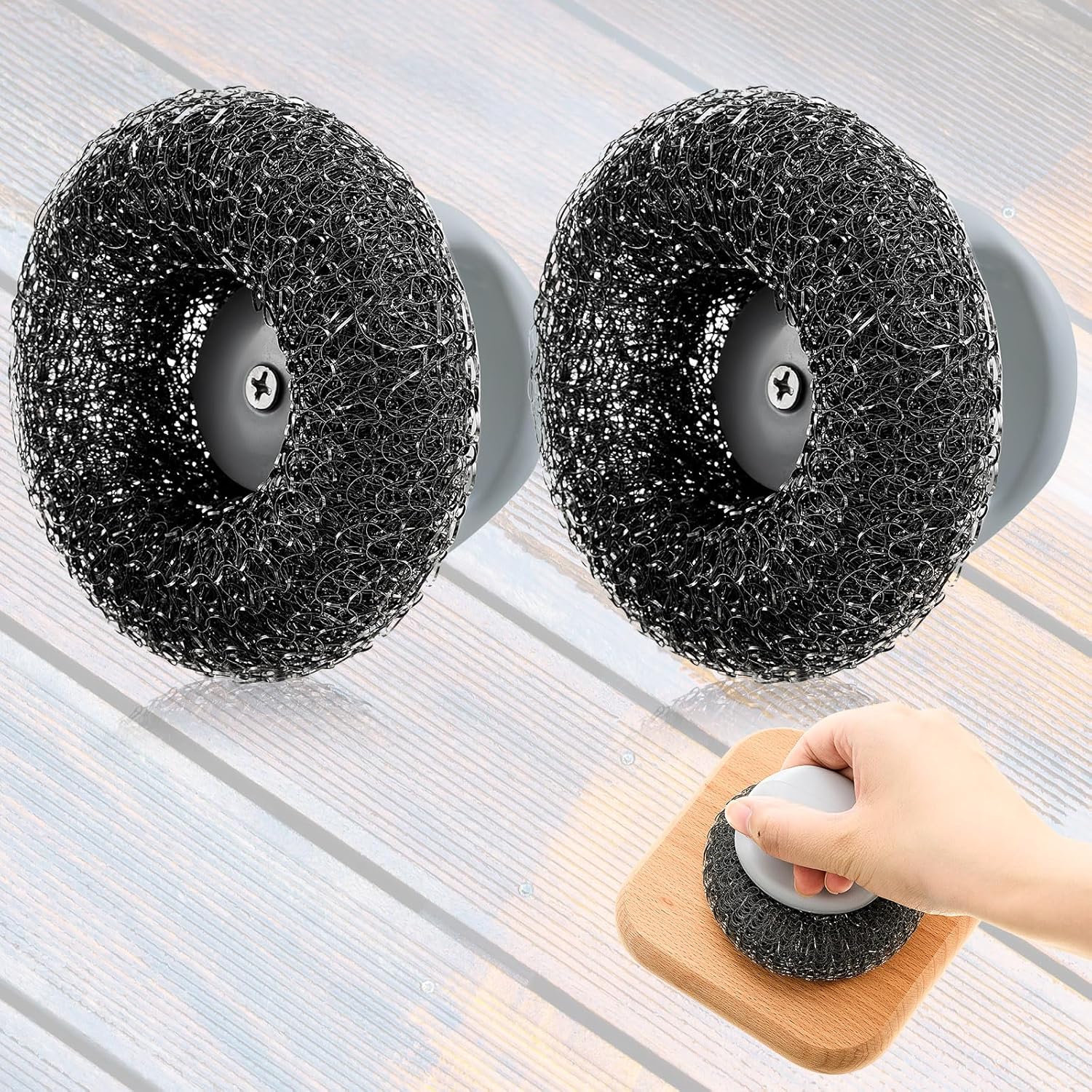 Pc Teak Scrub Handle Stainless Steel Pads review