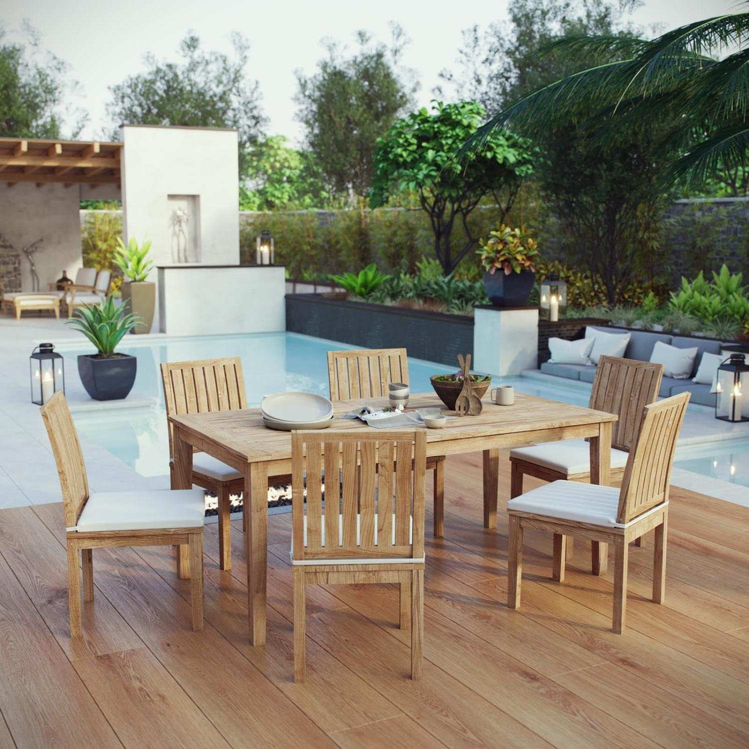Modway Marina Teak 7-Piece Outdoor Dining Set review