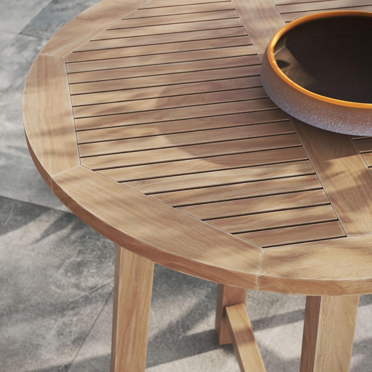 Modway Wellspring Outdoor Round Teak-Wood Bar Table Natural review