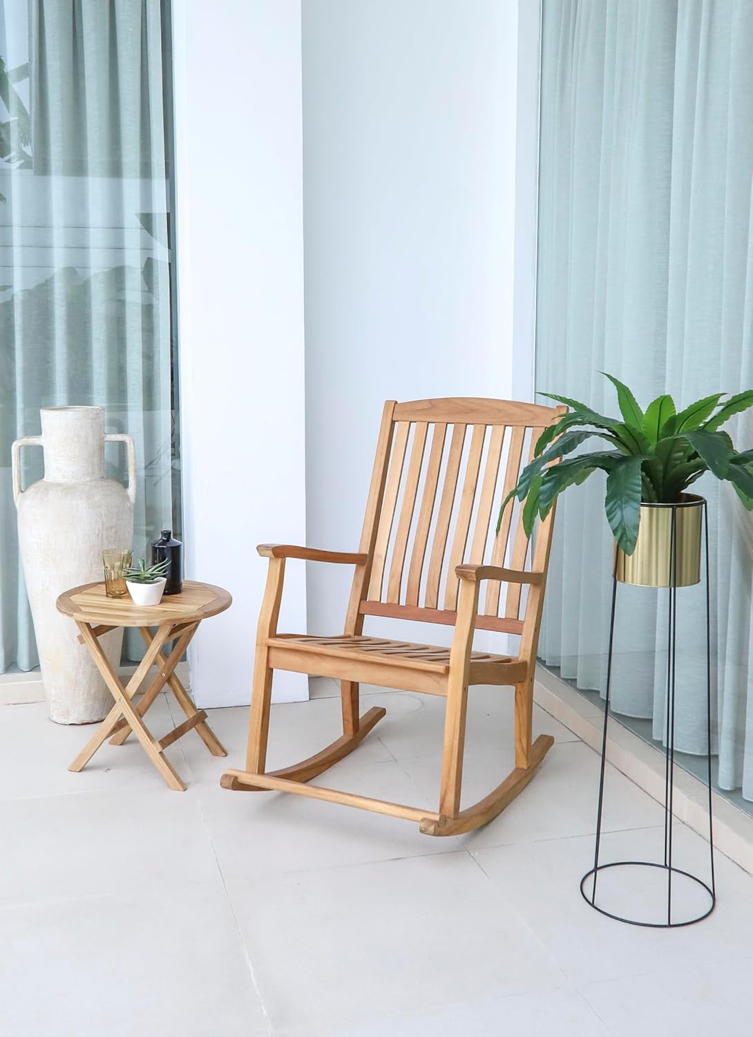 NORDIC TEAK 20\” Round Folding Side Table review