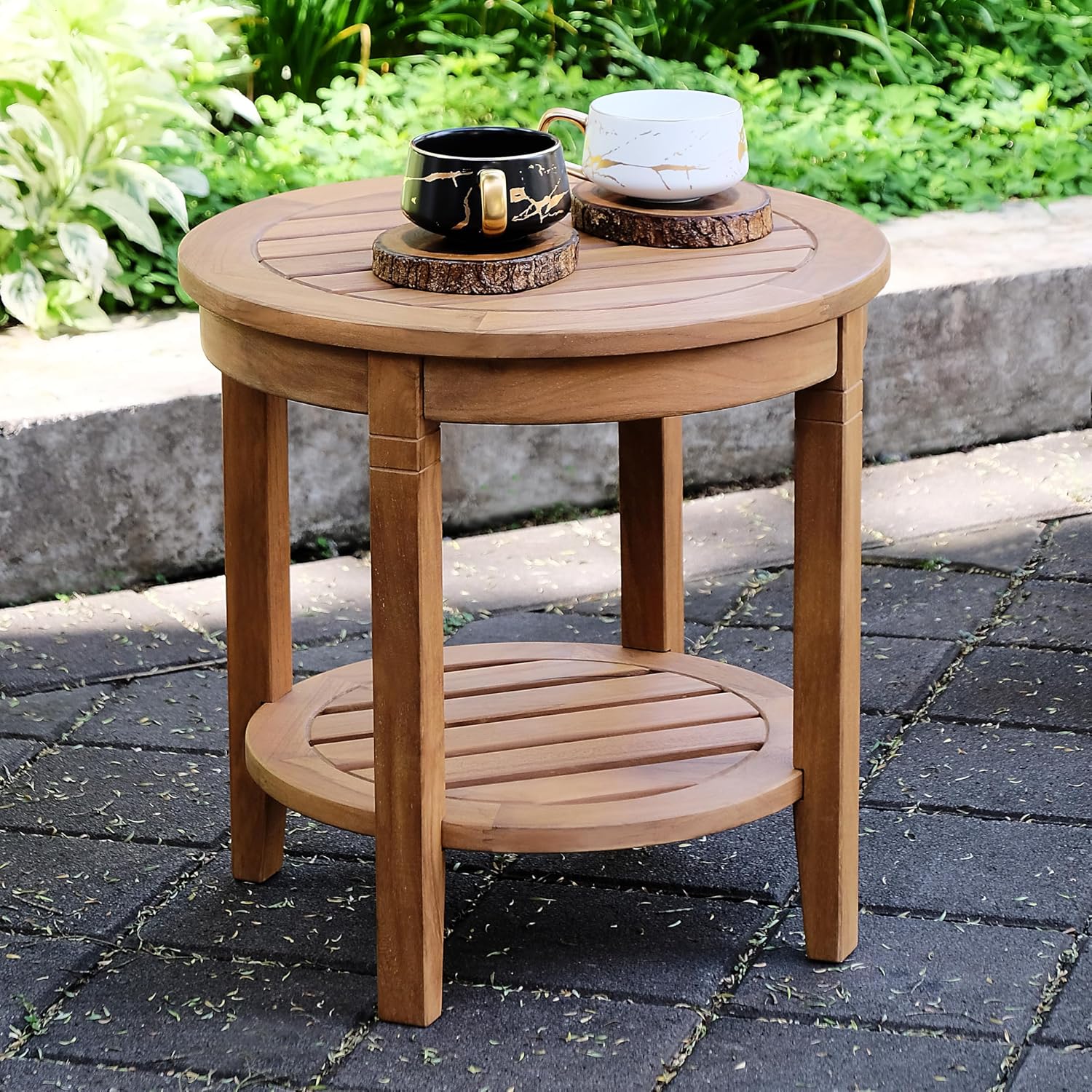 Cambridge Casual Arie Wood Patio Side Table, Plantation Teak, 18 Inch/Natural Teak review