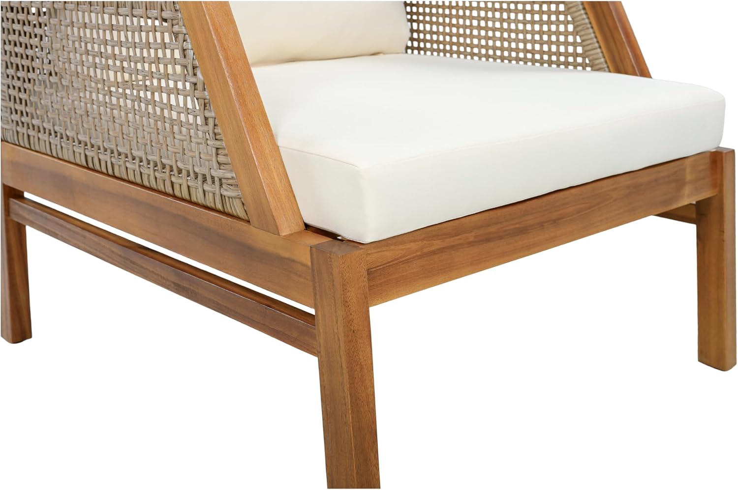 Christopher Knight Home Zura 4 Piece Patio Furniture Set with Removable Cushion, Outdoor Acacia Wood Conversation Set with Ottoman, Outdoor Sectional Sofa Set with Coffee Table, Teak+Cream review