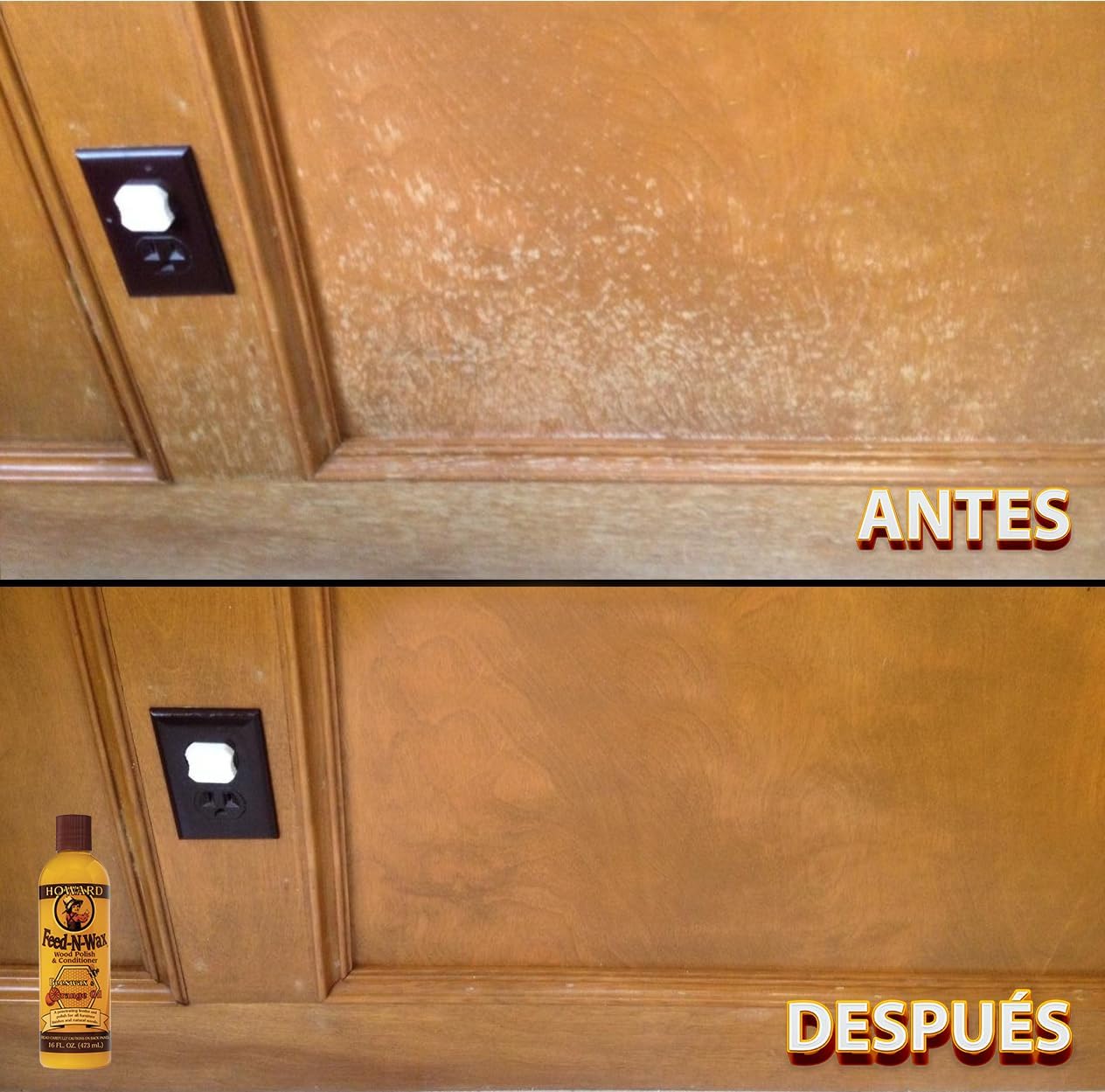 Howard Feed N Wax Wood Polish and Conditioner, and Howard Orange Oil Wood Polish, Wood Furniture Cleaner and Teak Wood