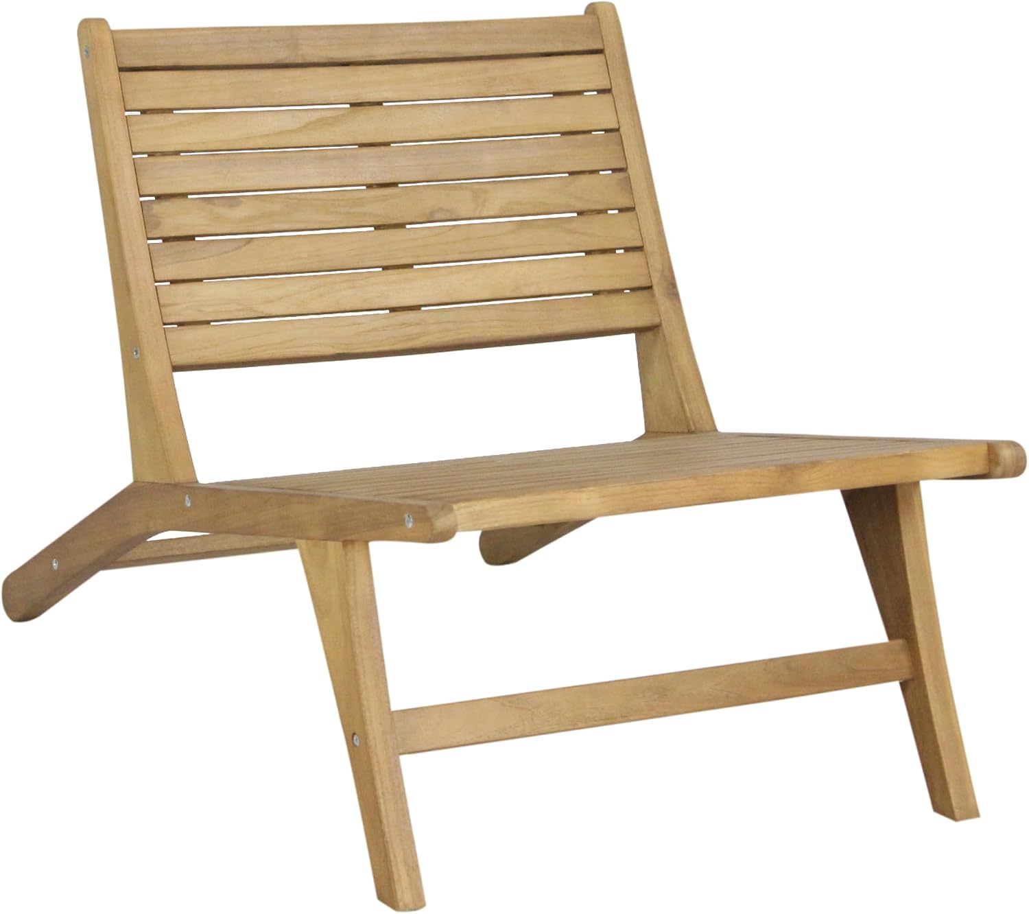 JONATHAN Y Leo 23.62″x36.22″ Armless Teak Lounge Chair, Natural review