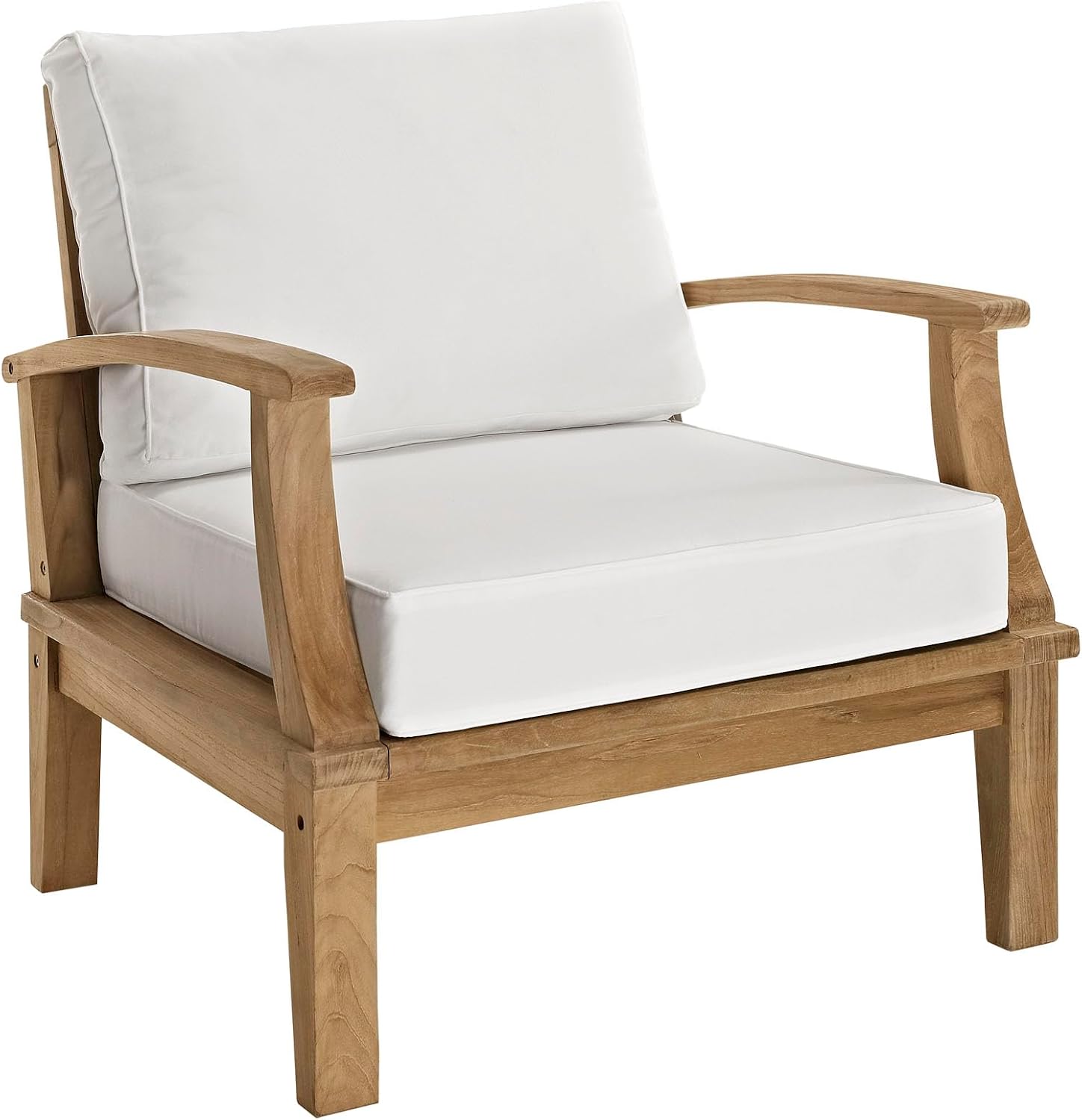 Modway EEI-1143-NAT-WHI-SET Marina Premium Grade A Teak Wood Outdoor Patio Armchair, Natural White review