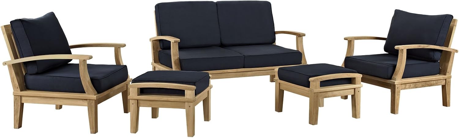 Product Name: Modway EEI-1472-NAT-GRY-SET Marina Premium Grade A Teak Wood 5-Piece Outdoor Patio Furniture Set, Natural Gray review