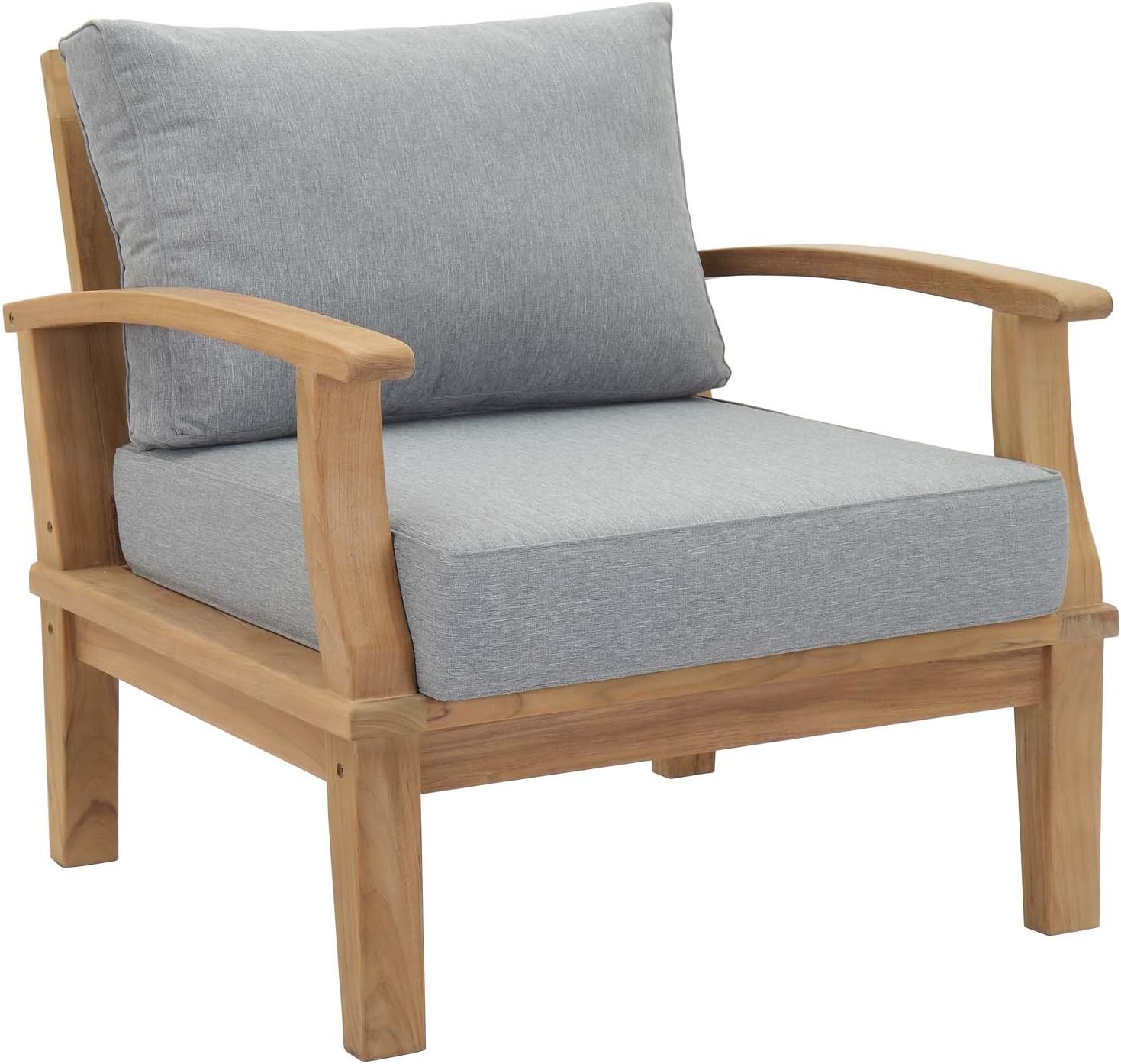 Modway EEI-1818-NAT-GRY-SET Marina Premium Grade A Teak Wood 4-Piece Outdoor Patio Furniture Set, Natural Gray review