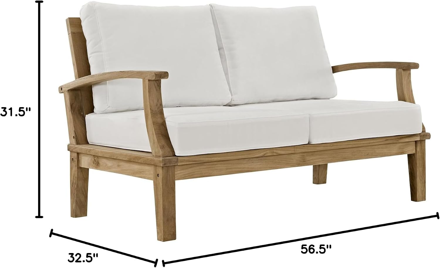 ModwayEEI-1144-NAT-WHI-SETMarina Premium Grade A Teak Wood Outdoor Patio Loveseat Natural White review
