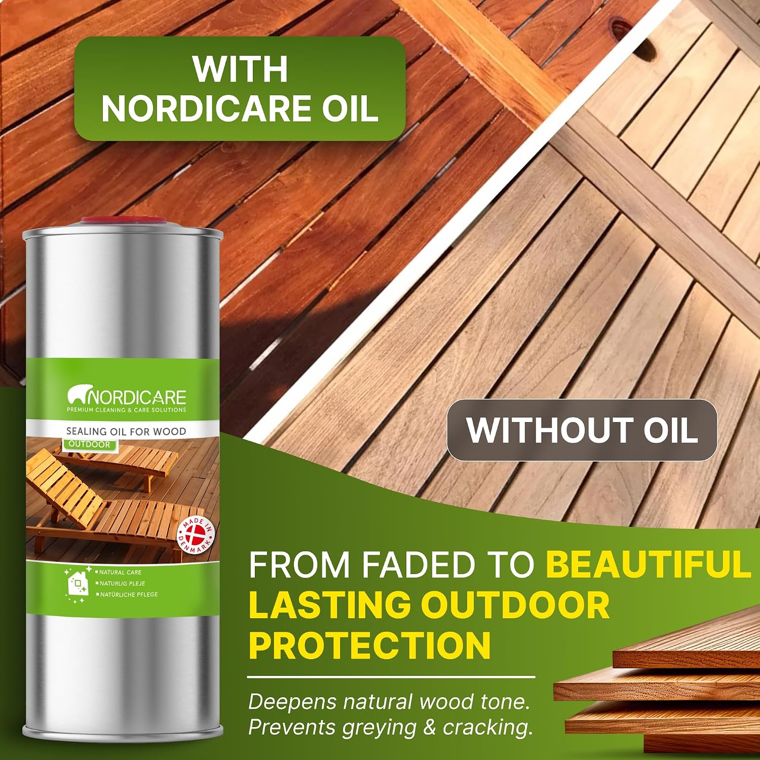 Nordicare Teak Oil for Outdoor Furniture, 34 Oz – Outdoor Wood Oil & Sealer for Teak, Acacia, Oak & More, Helps Restore Weathered Wood and Protect Against Drying, Easy to Apply review