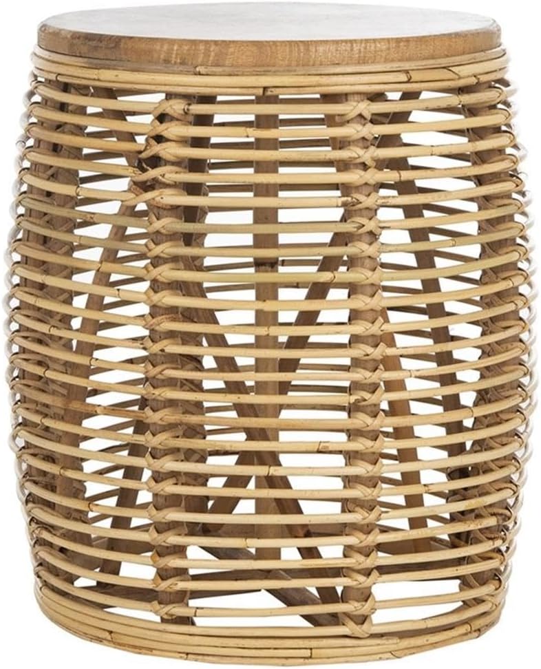 SAFAVIEH Maui Rattan Accent Stool, 17.7″ STL6500B review
