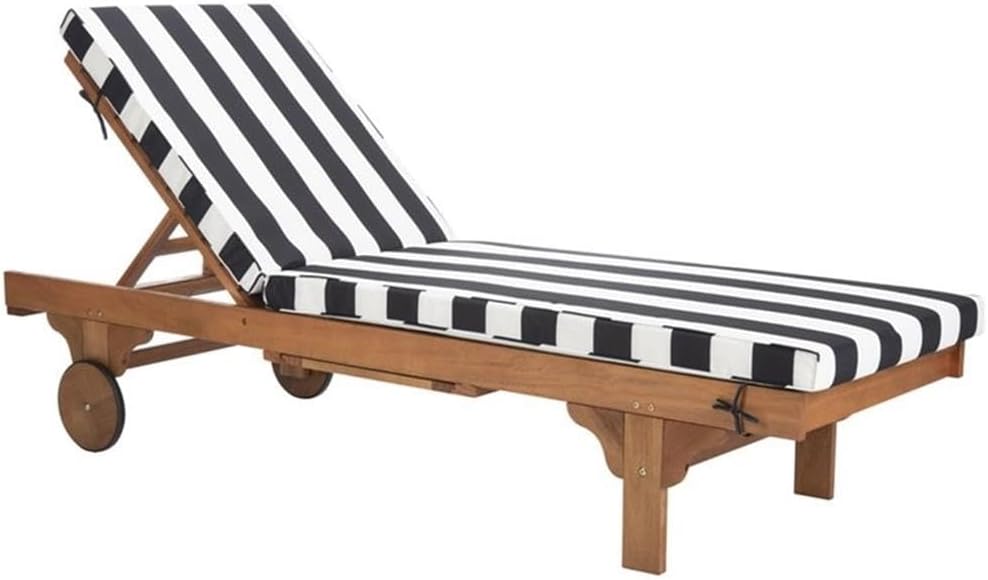 SAFAVIEH Outdoor Newport Wood Chaise Lounge, 28.8″ PAT7022E review