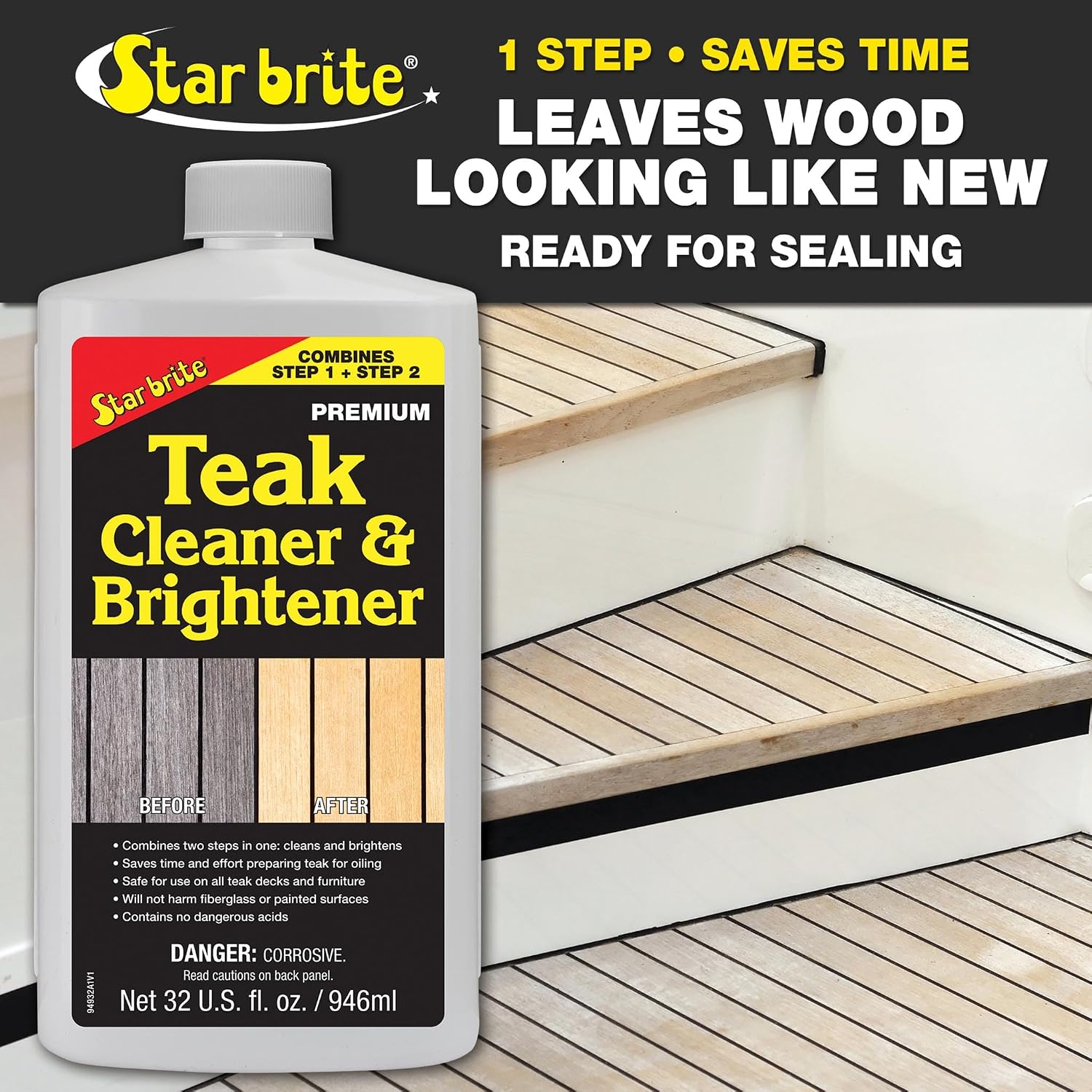 Star Brite Teak Cleaner & Brightener, Restore Weathered Wood, 32oz (094932) review
