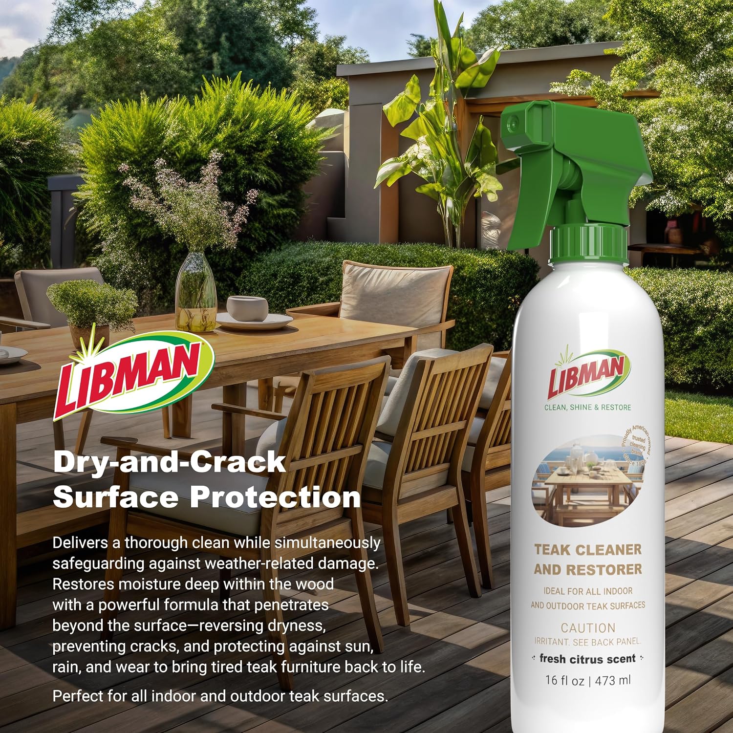 Teak Wood Cleaner and Restorer Spray LIBMAN, 16 oz review