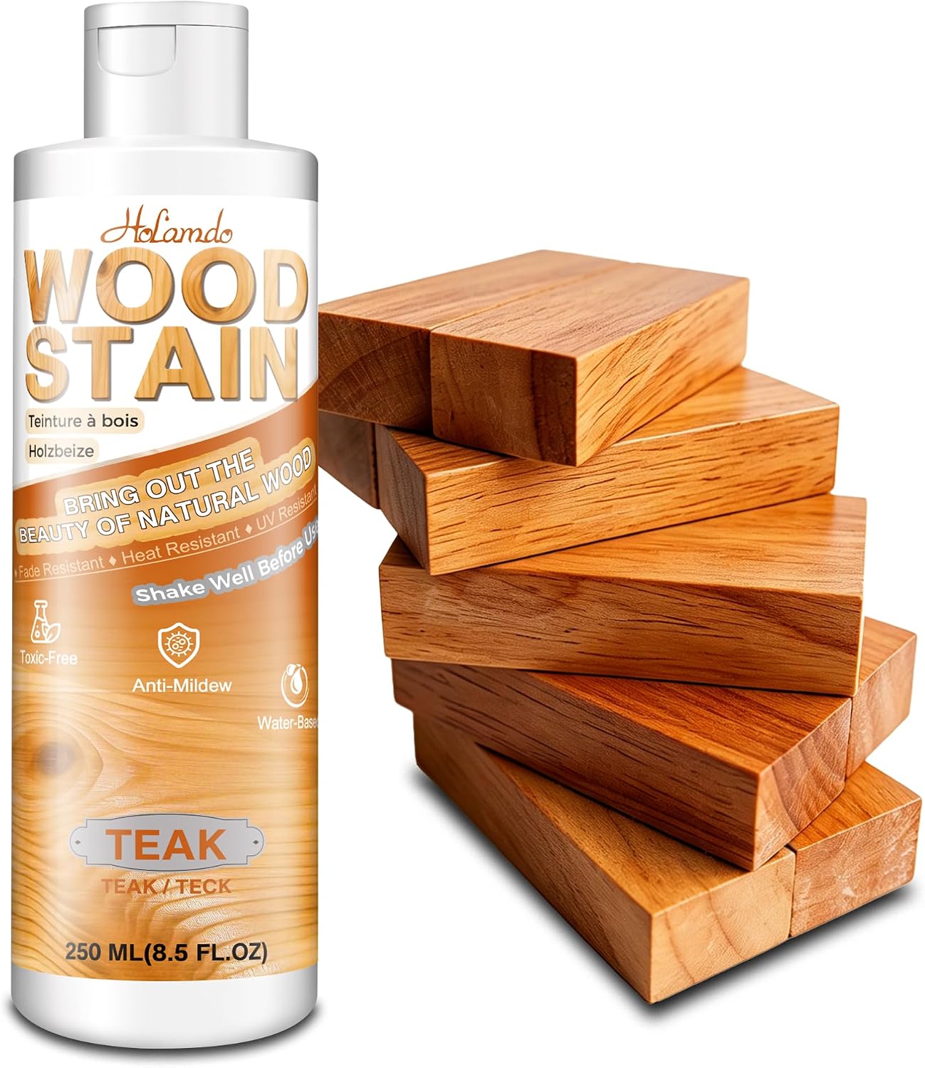 Water Based Wood Stain 8.5oz, Teak – Indoor Outdoor Furniture Stain